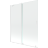 Mexen Velar paroi de baignoire à 2 panneaux coulissants 140 x 150 cm, transparent, blanc - 896-140-000-01-20