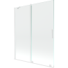 Mexen Velar paroi de baignoire coulissante à 2 volets 140 x 150 cm, transparent, blanc - 896-140-000-01-20