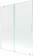 Mexen Velar paroi de baignoire à 2 volets coulissants 140 x 150 cm, transparent, blanc - 896-140-000-01-20