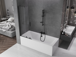 Paroi de baignoire coulissante 2 volets Mexen Velar 70 x 150 cm, transparent, noir - 896-070-000-01-70