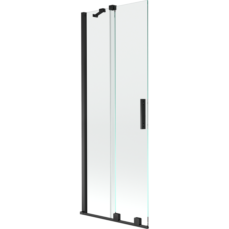 Mexen Velar paroi de douche à 2 volets coulissants 75 x 150 cm, transparent, noir - 896-075-000-01-70