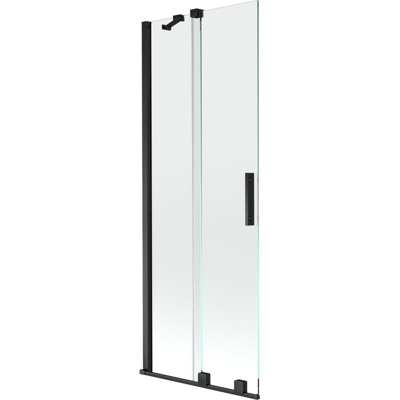 Paroi de bain Mexen Velar à 2 panneaux coulissants 75 x 150 cm, transparent, noir - 896-075-000-01-70