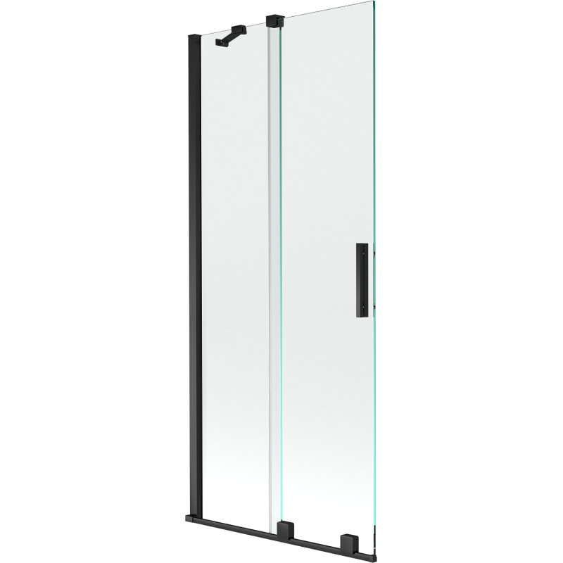 Mexen Velar paroi de baignoire à 2 volets coulissante 80 x 150 cm, transparent, noir - 896-080-000-01-70