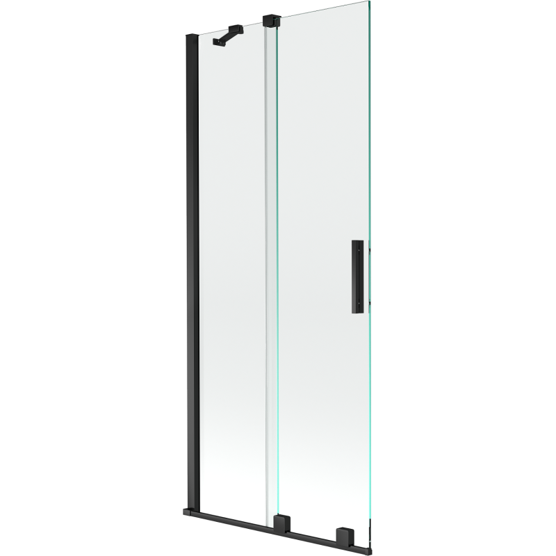 Mexen Velar écran de baignoire à 2 ailes coulissante 85 x 150 cm, transparent, Noir - 896-085-000-01-70