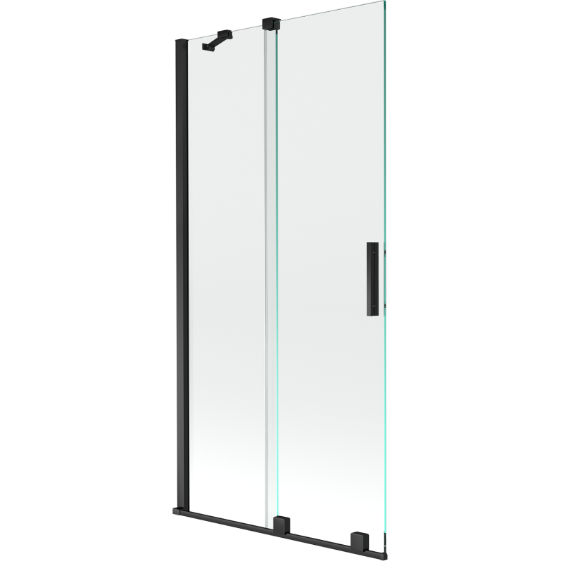 Paroi de Douche Coulissante à 2 Volets Mexen Velar 95 x 150 cm, Transparent, Noir - 896-095-000-01-70