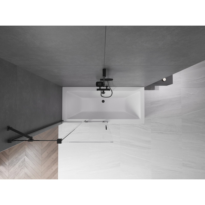 Mexen Velar pare douche bain 2 volets coulissants 100 x 150 cm, transparent, noir - 896-100-000-01-70