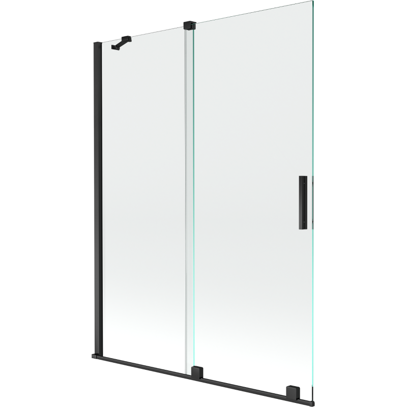 Mexen Velar écran de baignoire à 2 ailes coulissante 130 x 150 cm, transparent, Noir - 896-130-000-01-70