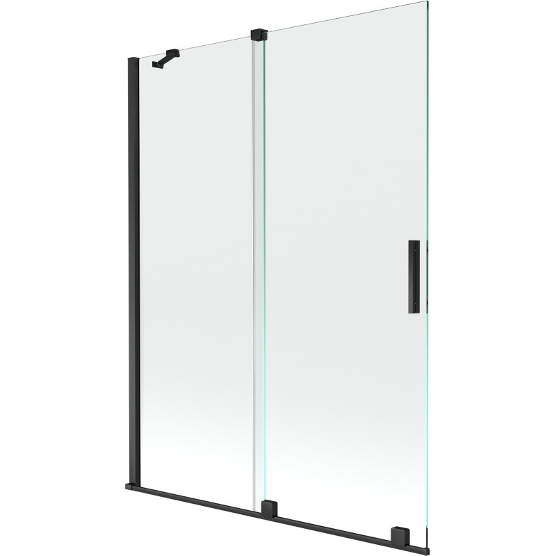 Mexen Velar paroi de baignoire coulissante à 2 volets 130 x 150 cm, transparent, noir - 896-130-000-01-70