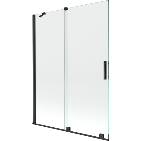 Mexen Velar écran de baignoire à 2 ailes coulissante 130 x 150 cm, transparent, Noir - 896-130-000-01-70