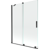 Mexen Velar paroi de douche à 2 panneaux coulissants 130 x 150 cm, transparent, noir - 896-130-000-01-70
