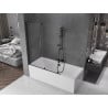 Mexen Velar écran de baignoire à 2 ailes coulissante 130 x 150 cm, transparent, Noir - 896-130-000-01-70