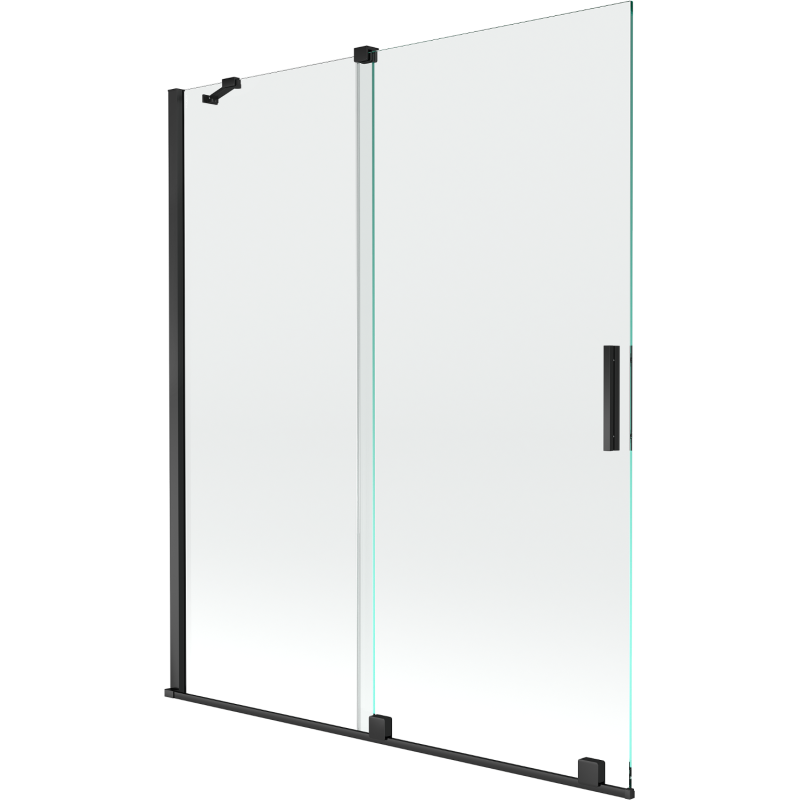 Mexen Velar écran de baignoire à 2 ailes coulissante 140 x 150 cm, transparent, Noir - 896-140-000-01-70