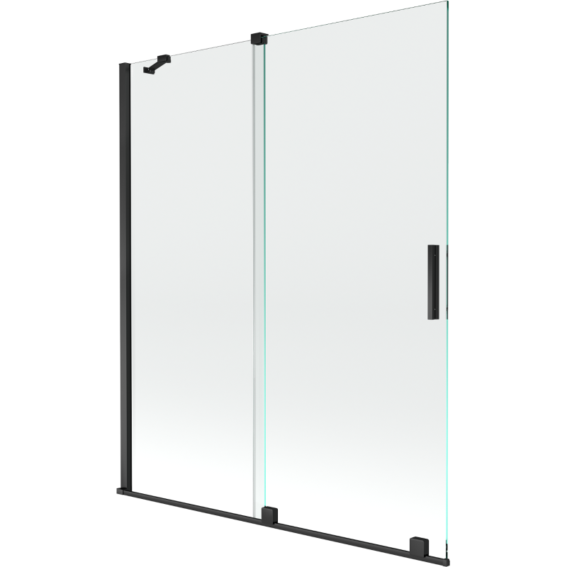 Mexen Velar paroi de douche à 2 battants coulissante 140 x 150 cm, transparent, noir - 896-140-000-01-70