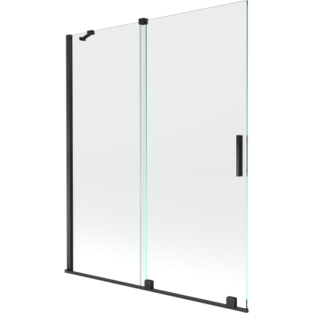 Mexen Velar paravent de baignoire coulissant à 2 volets 140 x 150 cm, transparent, noir - 896-140-000-01-70