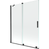 Mexen Velar paroi de douche à 2 battants coulissante 140 x 150 cm, transparent, noir - 896-140-000-01-70