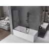 Mexen Velar paroi de douche à 2 battants coulissante 140 x 150 cm, transparent, noir - 896-140-000-01-70