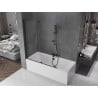 Mexen Velar paroi de douche à 2 battants coulissante 140 x 150 cm, transparent, noir - 896-140-000-01-70