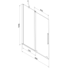 Mexen Velar paroi de baignoire coulissante à 2 vantaux 80 x 150 cm, transparent, doré - 896-080-000-01-50