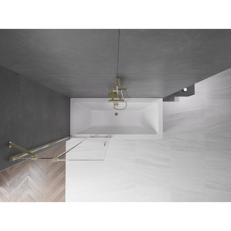 Mexen Velar paroi de douche à 2 volets coulissants 85 x 150 cm, transparent, doré - 896-085-000-01-50