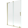 Mexen Velar écran de baignoire à 2 ailes coulissante 120 x 150 cm, transparent, or - 896-120-000-01-50