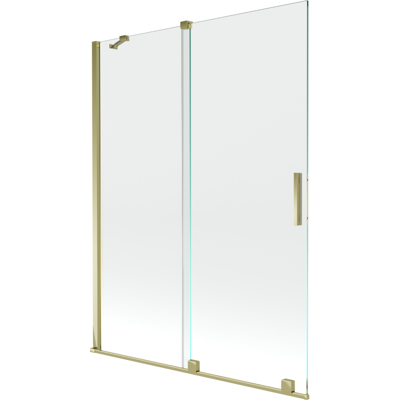 Mexen Velar paroi de baignoire à 2 volets coulissants 130 x 150 cm, transparent, doré - 896-130-000-01-50