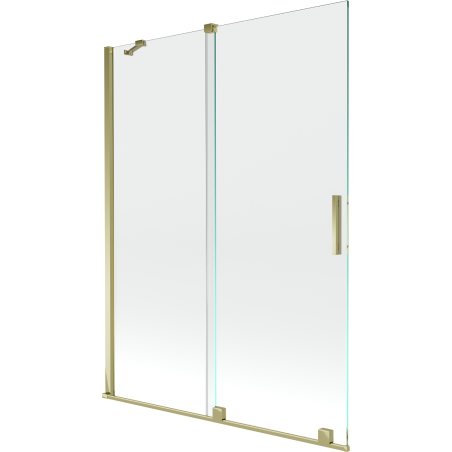 Mexen Velar paroi de baignoire coulissante à 2 vantaux 130 x 150 cm, transparente, dorée - 896-130-000-01-50