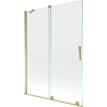 Mexen Velar paroi de baignoire coulissante à 2 vantaux 130 x 150 cm, transparente, dorée - 896-130-000-01-50