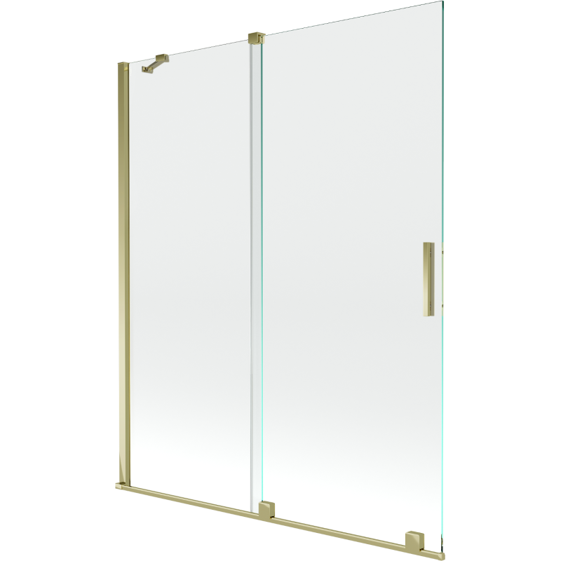 Mexen Velar écran de baignoire à 2 ailes coulissante 140 x 150 cm, transparent, or - 896-140-000-01-50