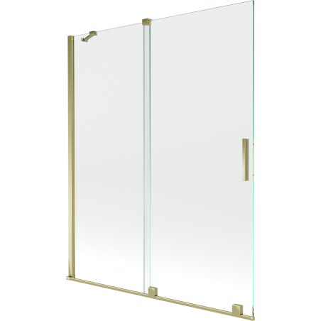 Mexen Velar écran de baignoire à 2 ailes coulissante 140 x 150 cm, transparent, or - 896-140-000-01-50