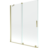 Mexen Velar écran de baignoire à 2 ailes coulissante 140 x 150 cm, transparent, or - 896-140-000-01-50