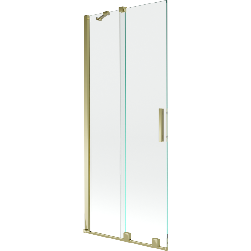 Mexen Velar pare-douche de baignoire coulissant à 2 vantaux 85 x 150 cm, transparent, or brossé - 896-085-000-01-55