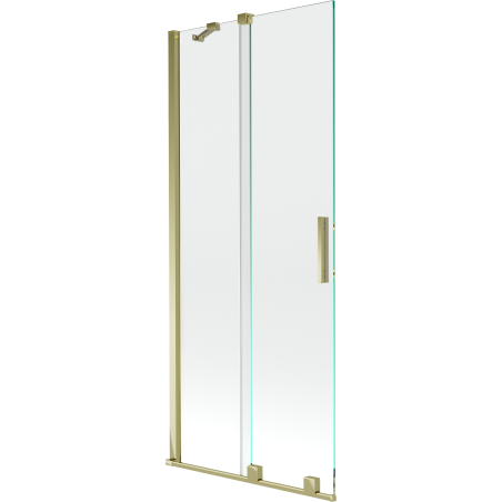 Mexen Velar pare-douche coulissant à 2 volets 85 x 150 cm, transparent, doré brossé - 896-085-000-01-55