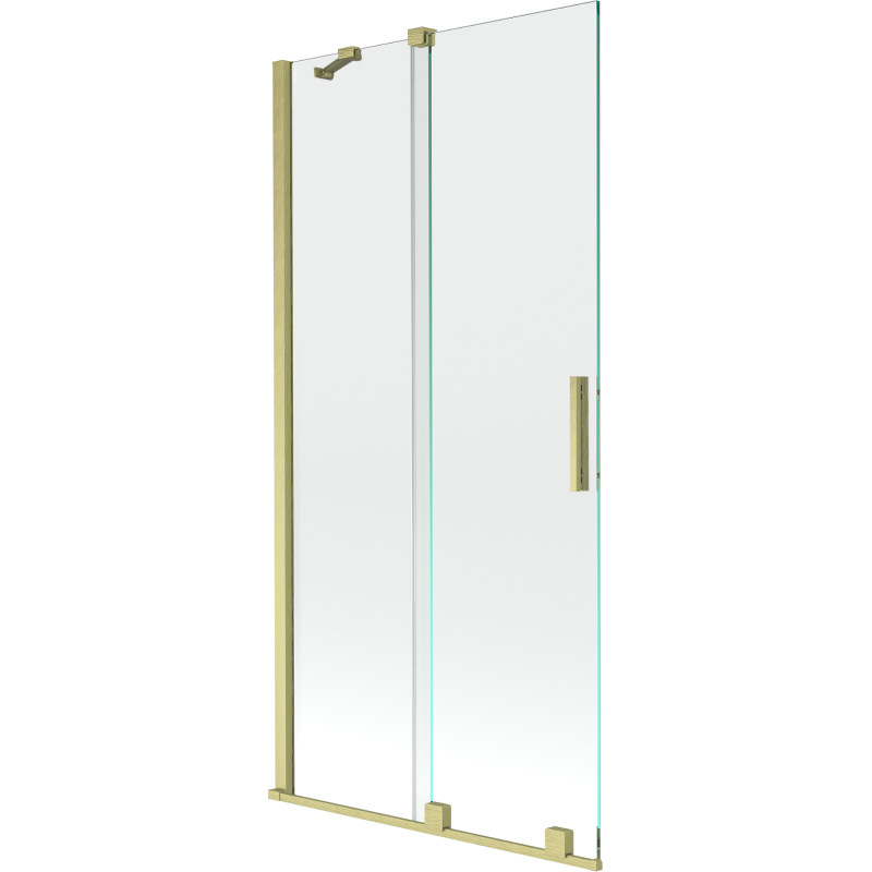 Mexen Velar paroi de baignoire 2 volets coulissants 95 x 150 cm, transparent, doré brossé - 896-095-000-01-55