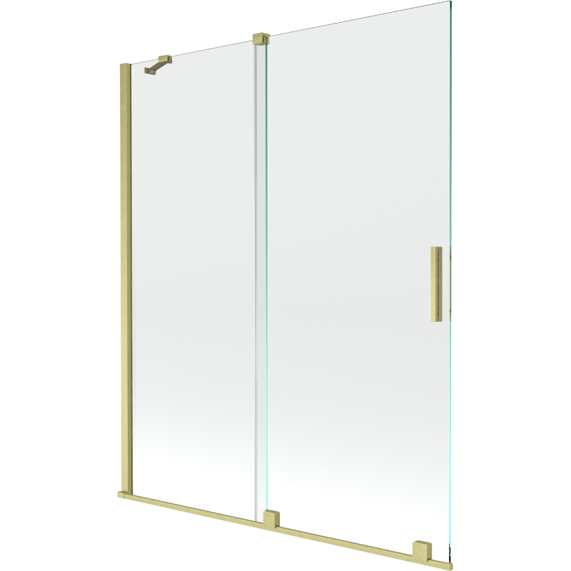 Mexen Velar écran de baignoire à 2 ailes coulissante 140 x 150 cm, transparent, or brossé - 896-140-000-01-55