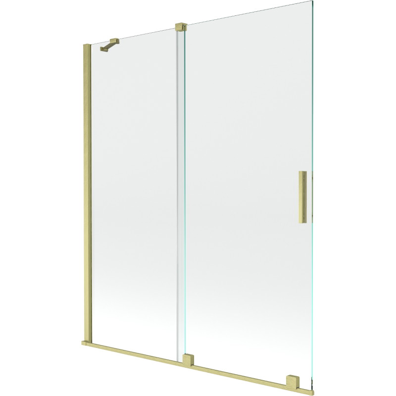 Mexen Velar paravent de baignoire coulissant à 2 volets 140 x 150 cm, transparent, or brossé - 896-140-000-01-55