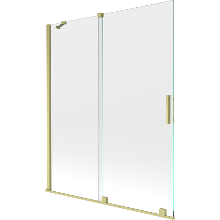 Mexen Velar écran de baignoire à 2 ailes coulissante 140 x 150 cm, transparent, or brossé - 896-140-000-01-55