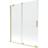 Mexen Velar paravent de baignoire coulissant à 2 volets 140 x 150 cm, transparent, or brossé - 896-140-000-01-55
