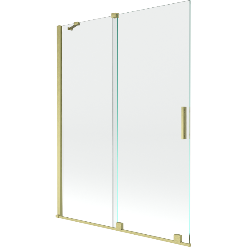 Mexen Velar écran de baignoire à 2 ailes coulissante 130 x 150 cm, transparent, or brossé - 896-130-000-01-55
