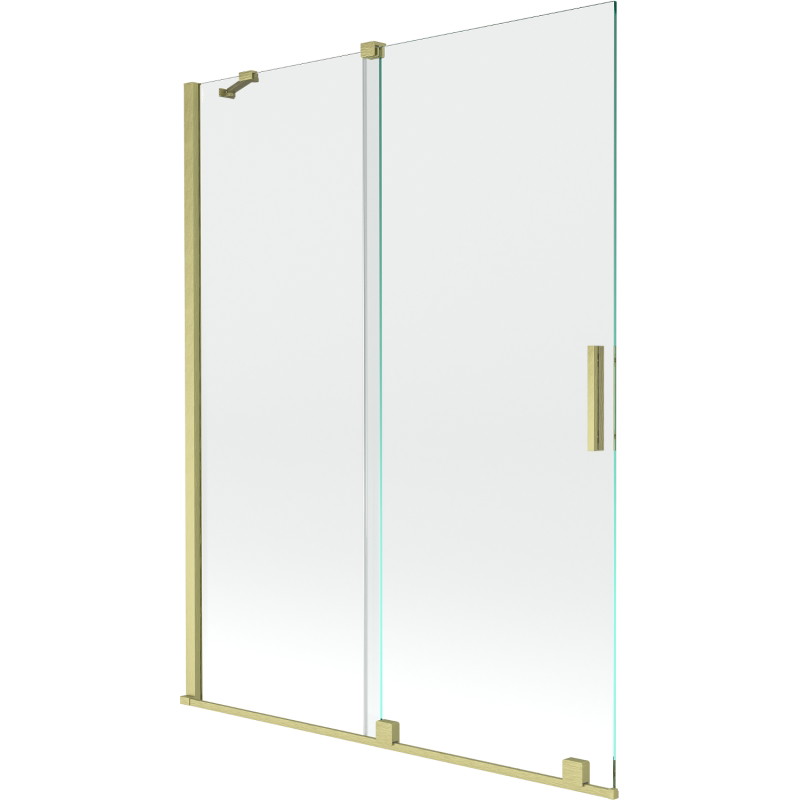 Mexen Velar paroi de baignoire à 2 volets coulissante 130 x 150 cm, transparent, or brossé - 896-130-000-01-55