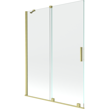 Mexen Velar paroi de baignoire à 2 volets coulissants 130 x 150 cm, transparent, or brossé - 896-130-000-01-55