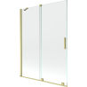 Mexen Velar écran de baignoire à 2 ailes coulissante 130 x 150 cm, transparent, or brossé - 896-130-000-01-55