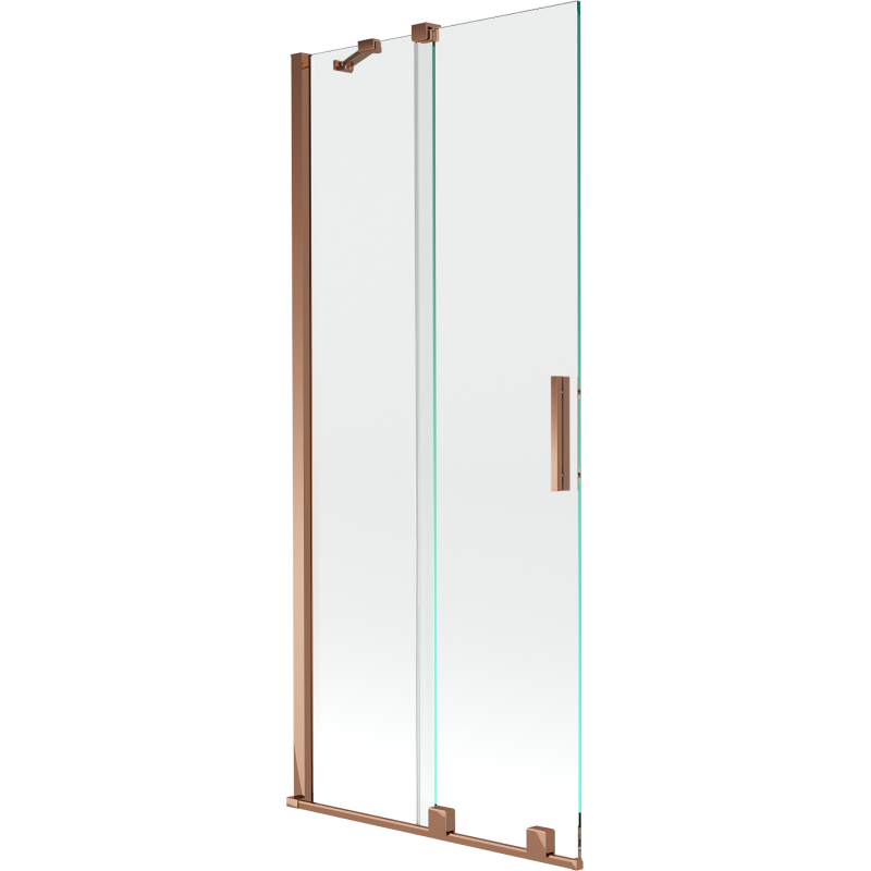 Mexen Velar écran de baignoire à 2 ailes coulissante 80 x 150 cm, transparent, Or rose - 896-080-000-01-60