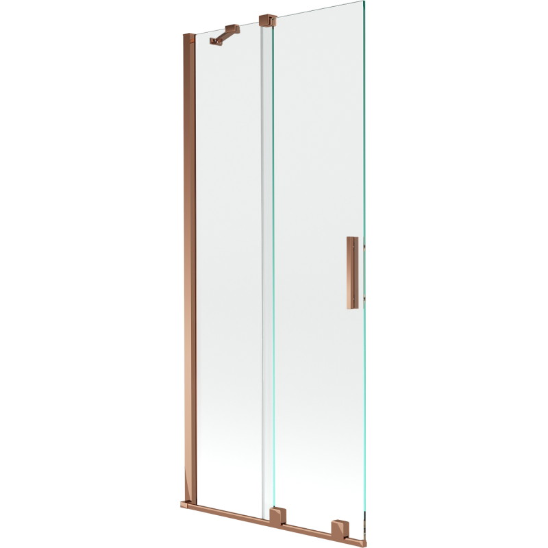 Mexen Velar paroi de baignoire à 2 battants coulissants 80 x 150 cm, transparent, or rose - 896-080-000-01-60