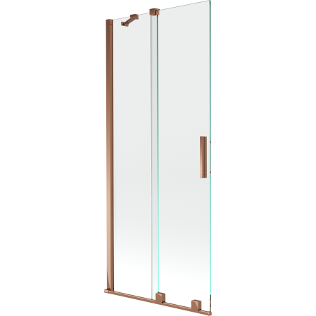 Mexen Velar paroi de baignoire à 2 battants coulissants 80 x 150 cm, transparent, or rose - 896-080-000-01-60