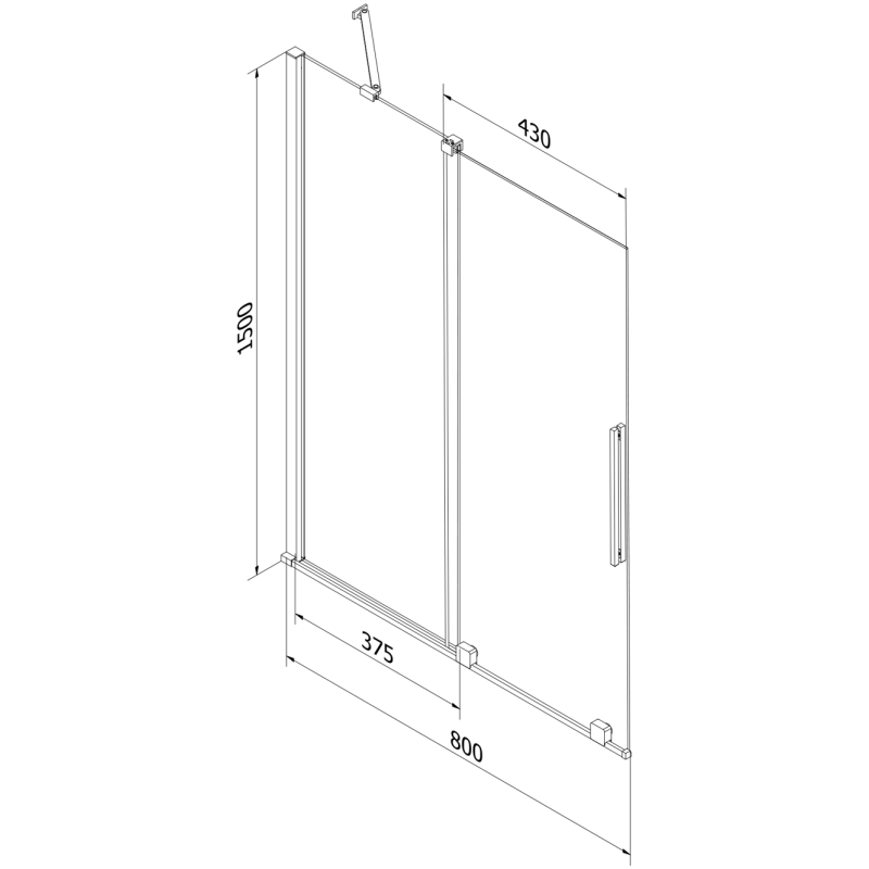 Mexen Velar paroi de douche à 2 volets coulissants 80 x 150 cm, transparent, or rose - 896-080-000-01-60