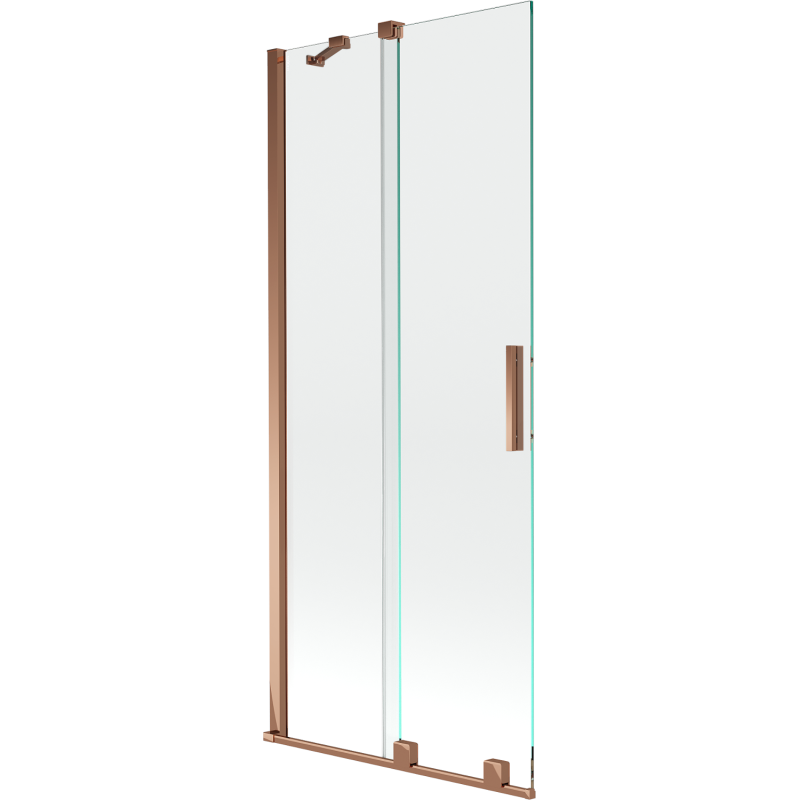 Mexen Velar paroi de baignoire 2 volets coulissante 85 x 150 cm, transparent, or rose - 896-085-000-01-60