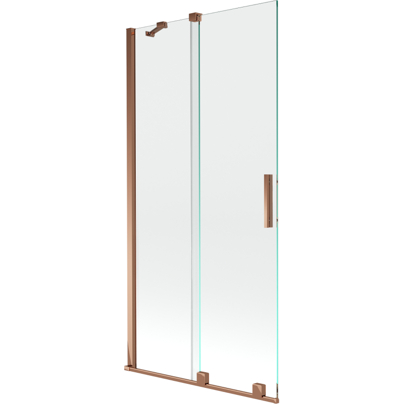 Mexen Velar écran de baignoire à 2 ailes coulissante 90 x 150 cm, transparent, Or rose - 896-090-000-01-60