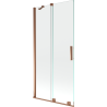 Mexen Velar paroi de baignoire coulissante à 2 vantaux 95 x 150 cm, transparent, or rose - 896-095-000-01-60