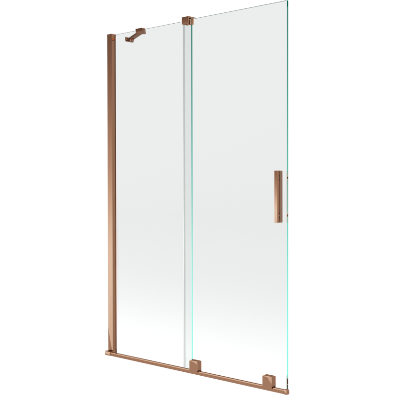 Paroi de baignoire coulissante 2 volets Mexen Velar 110 x 150 cm, transparent, or rose - 896-110-000-01-60