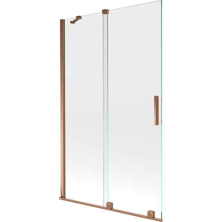 Paroi de baignoire coulissante 2 volets Mexen Velar 110 x 150 cm, transparent, or rose - 896-110-000-01-60